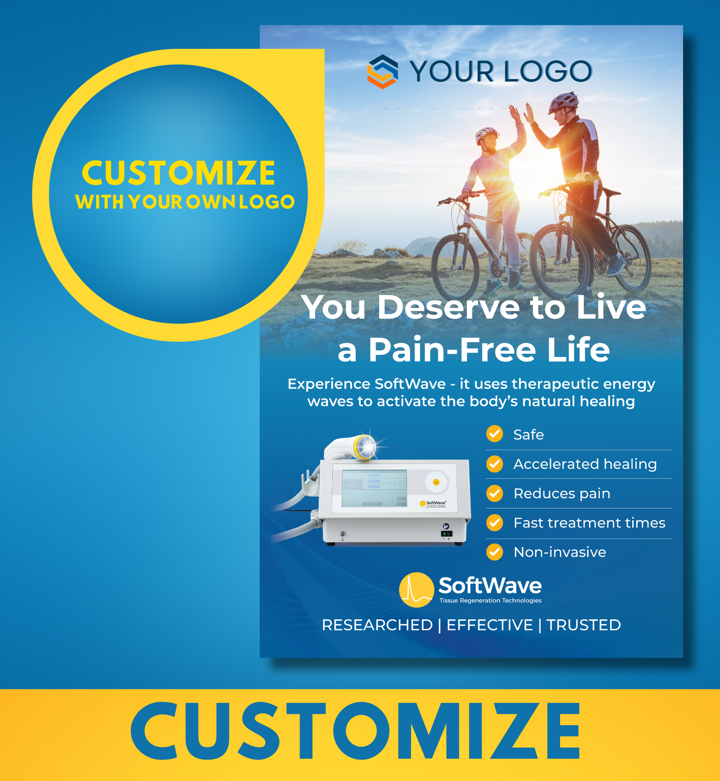 16" x 24" Custom Poster: You Deserve a Pain Free Life (Design 1-Customized)