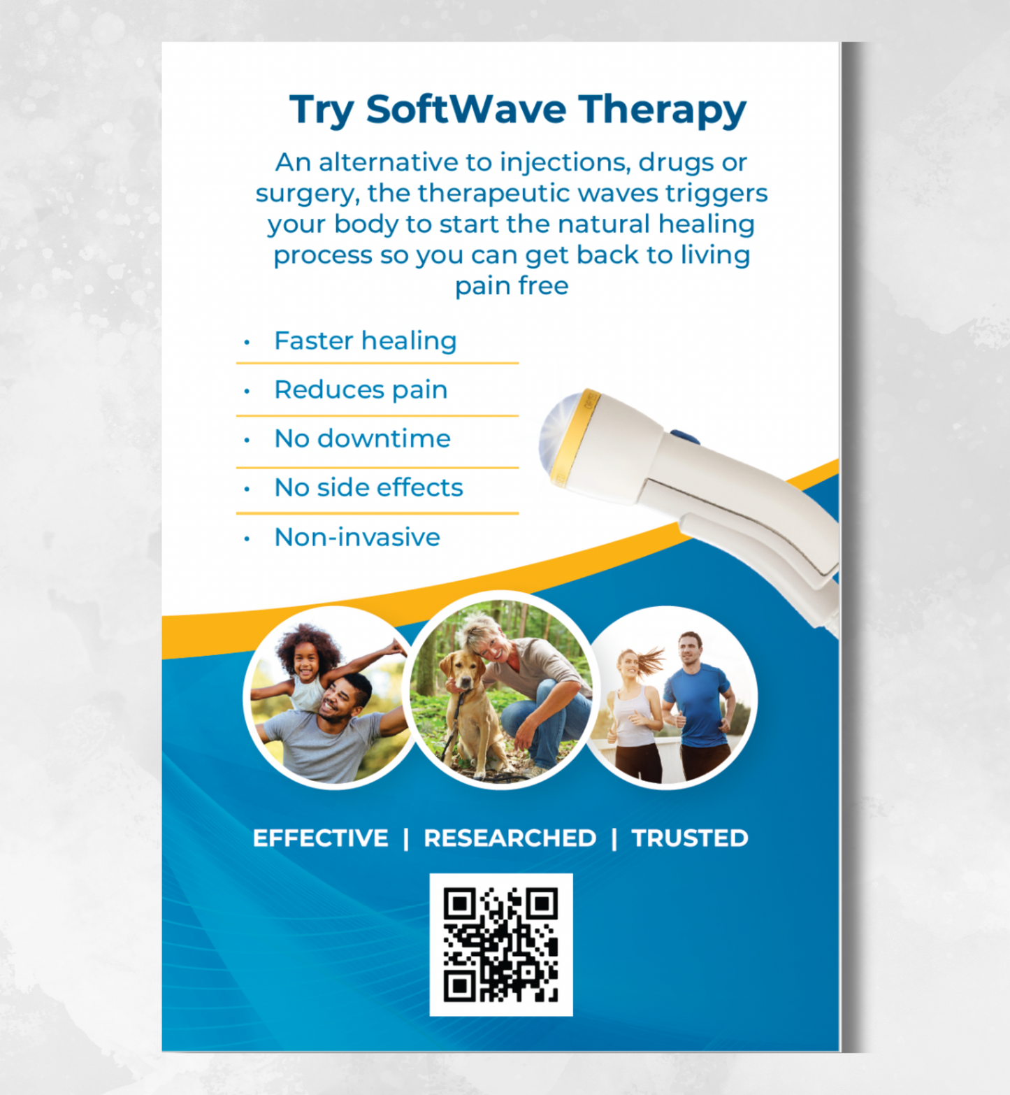 8.5"x 5.5" SoftWave Postcard: Try SoftWave Therapy (Design 1)