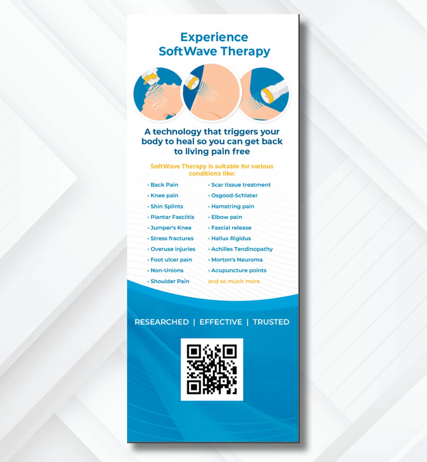 34" x 81" SoftWave Retractable Banner: Experience Softwave (Design 2)