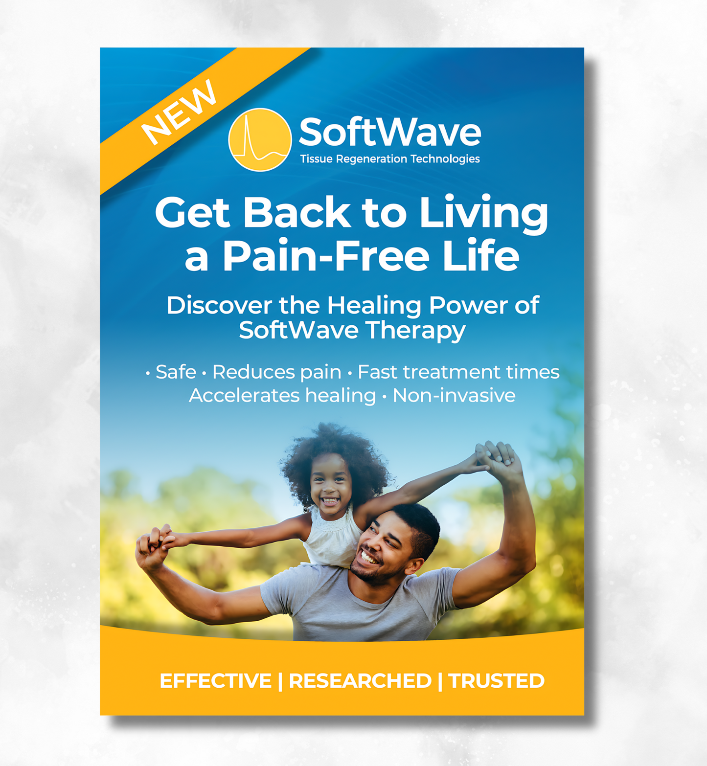7" x 5" SoftWave Postcard: Get Back to Living a Pain-Free Life (Design 2)