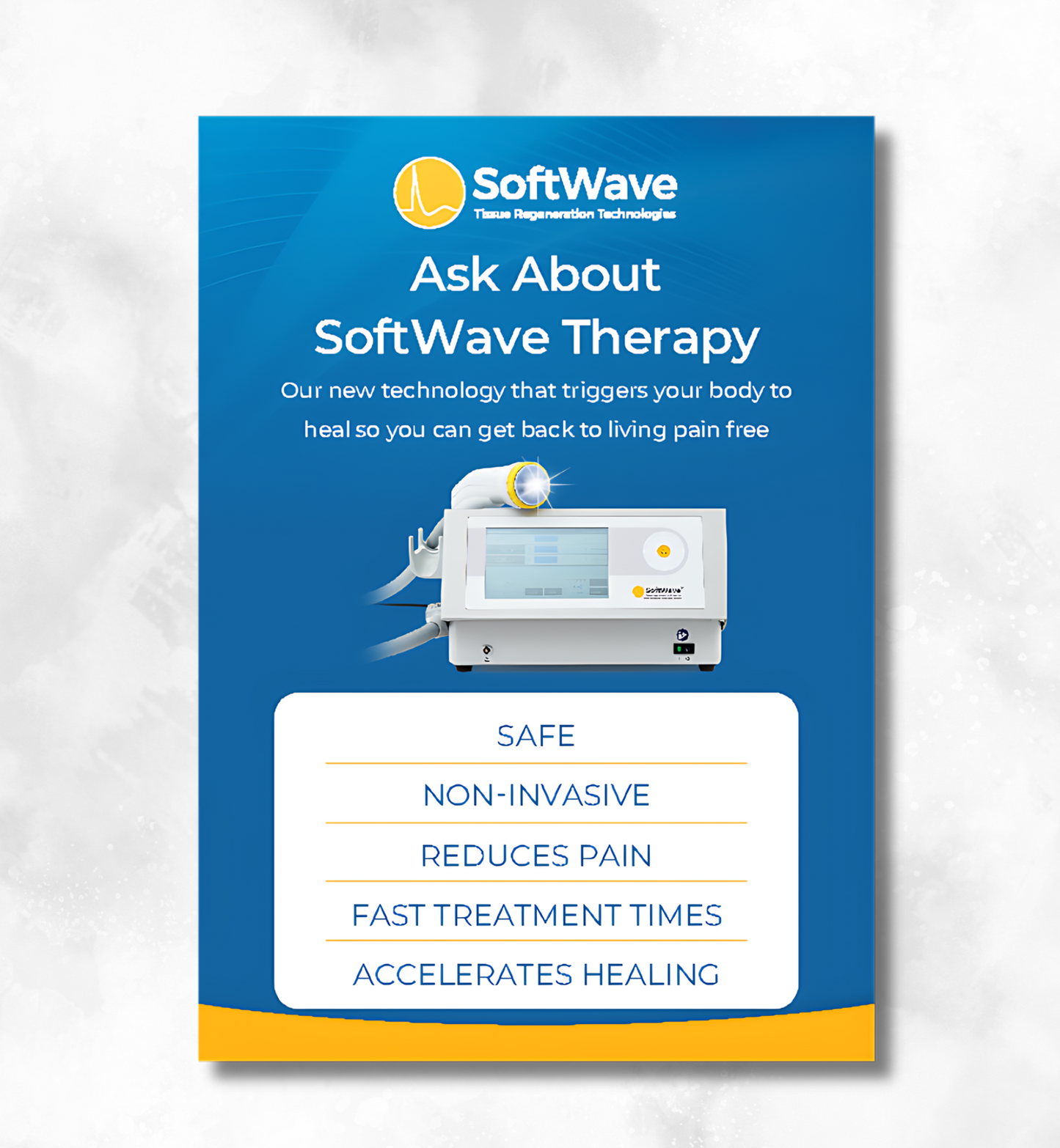 7" x 5" SoftWave Postcard: Ask About SoftWave Technology (Design 5)
