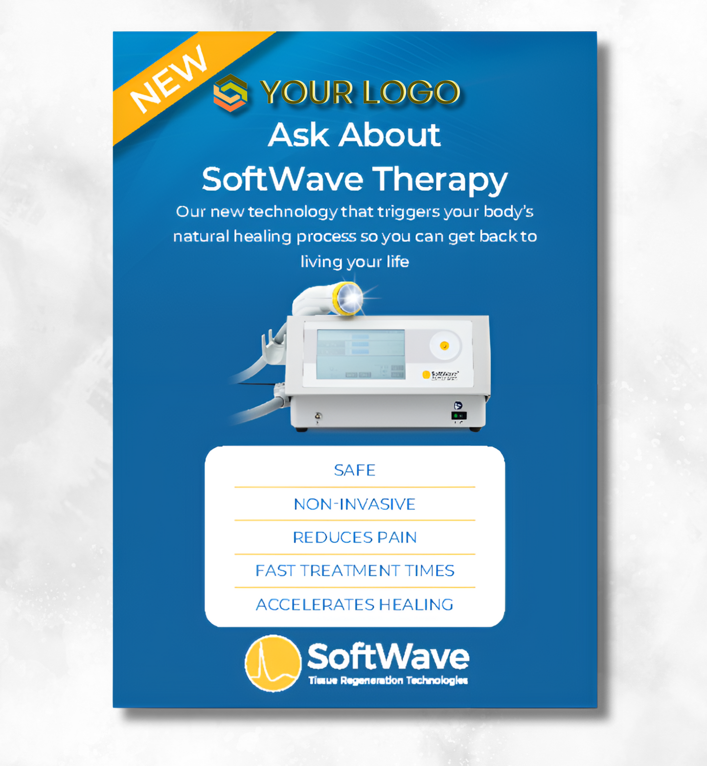 7" x 5" Custom SoftWave Postcard: Ask About SoftWave Technology (Design 6-Customizable)
