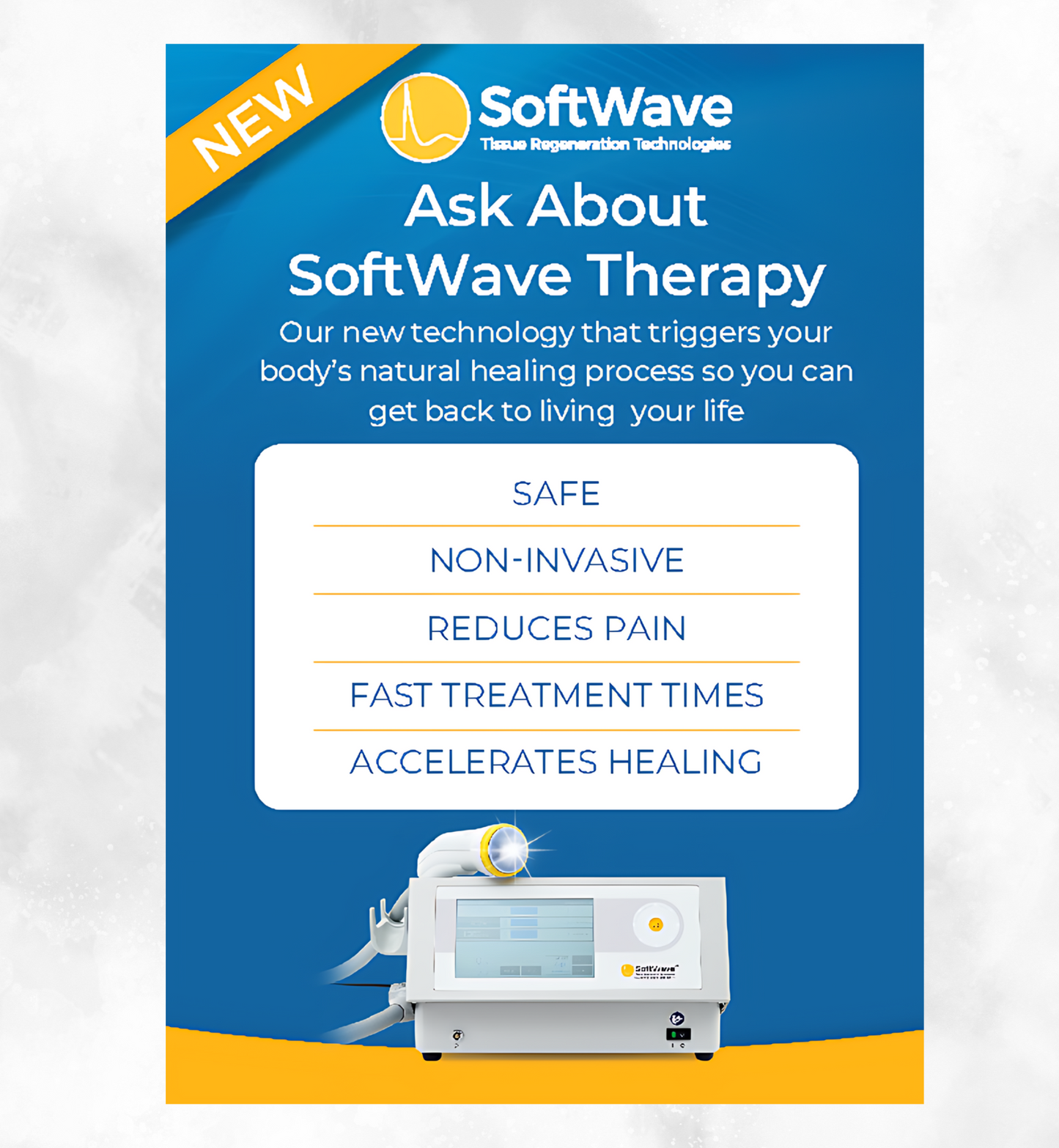 7" x 5" SoftWave Postcard: Ask About SoftWave Technology (Design 6)