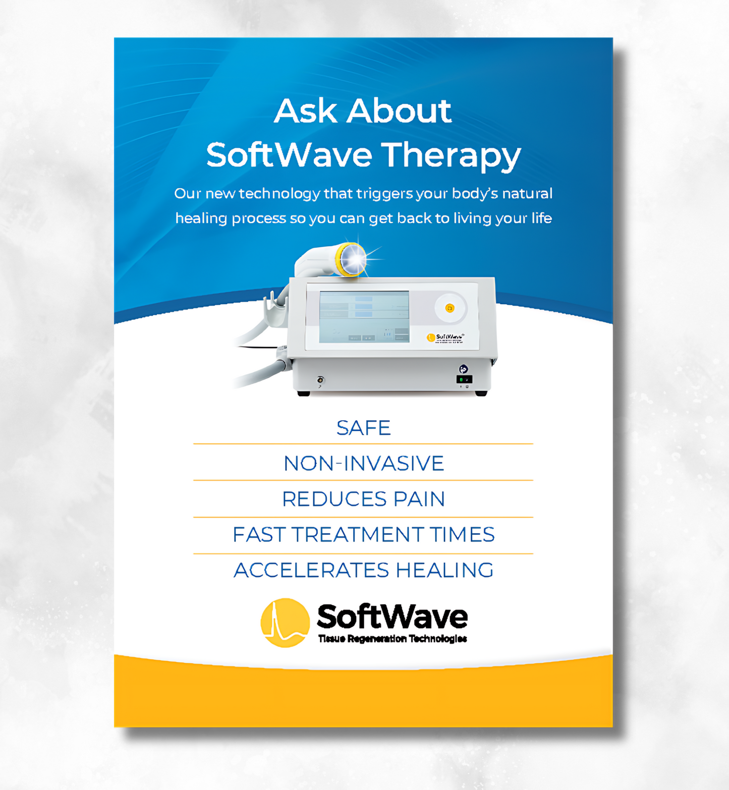 7" x 5" SoftWave Postcard: Ask About SoftWave Technology (Design 7)