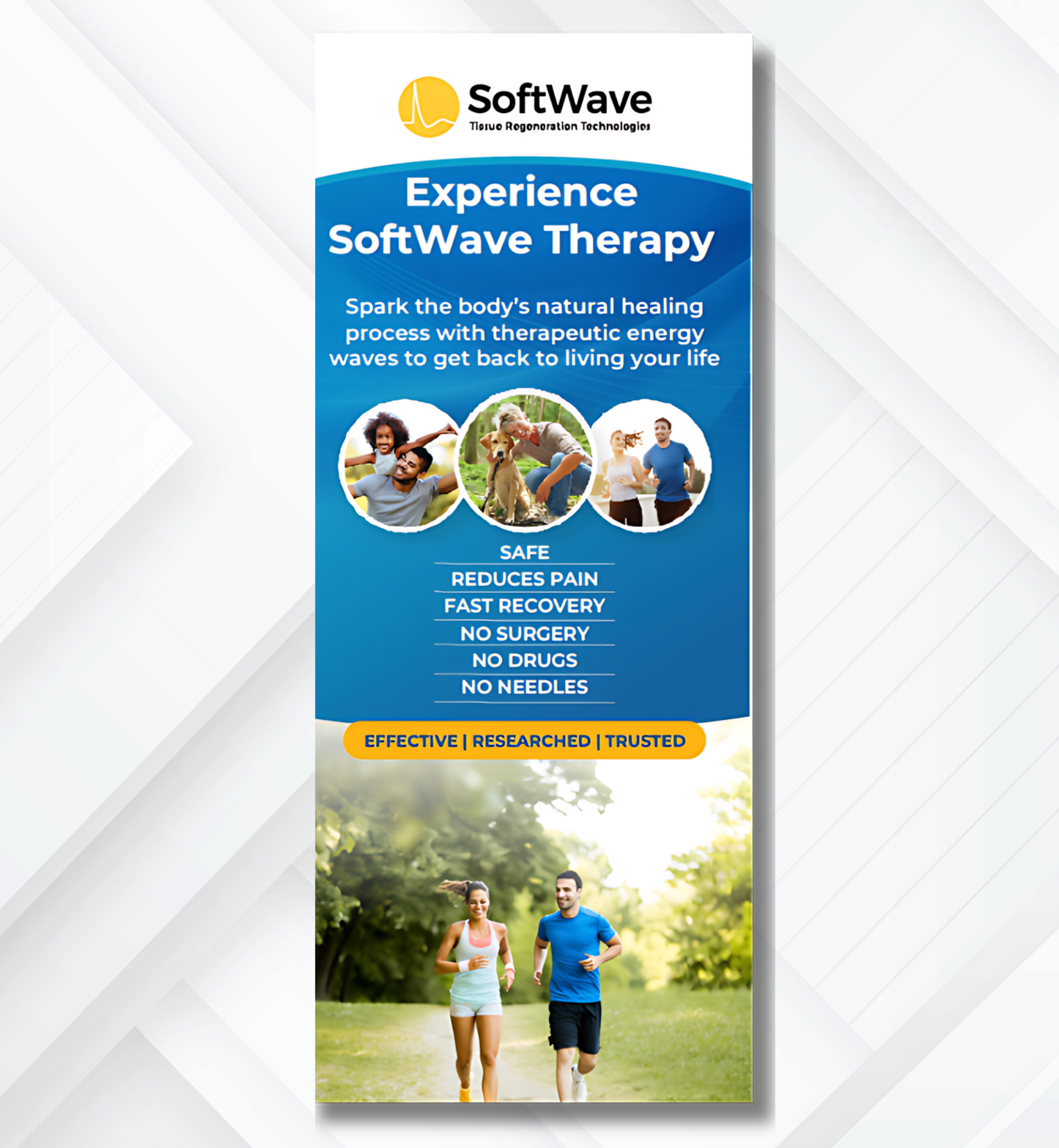 34" x 81" SoftWave Retractable Banner: Experience Softwave (Design 3)