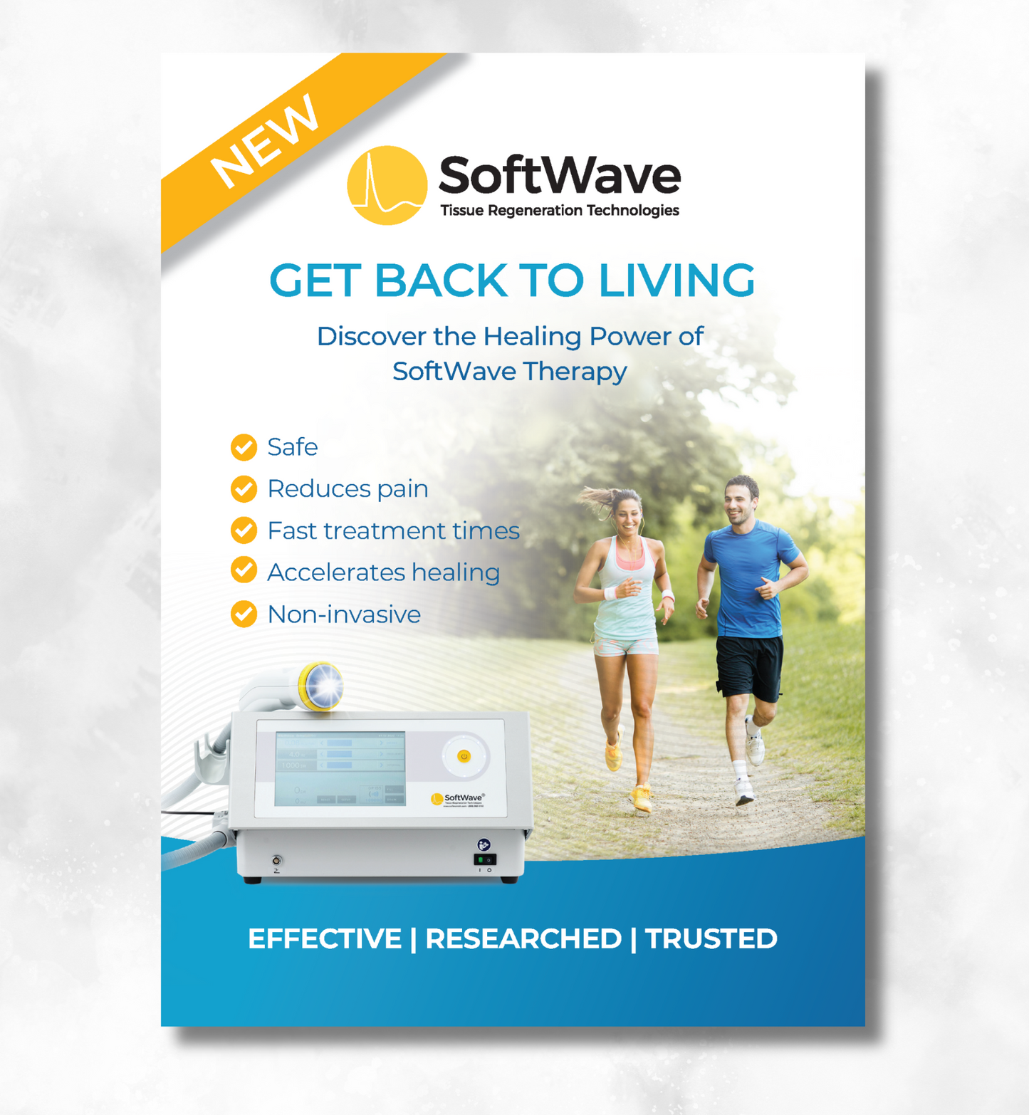 7" x 5" SoftWave Postcard: Get Back to Living a Pain-Free Life (Design 3)