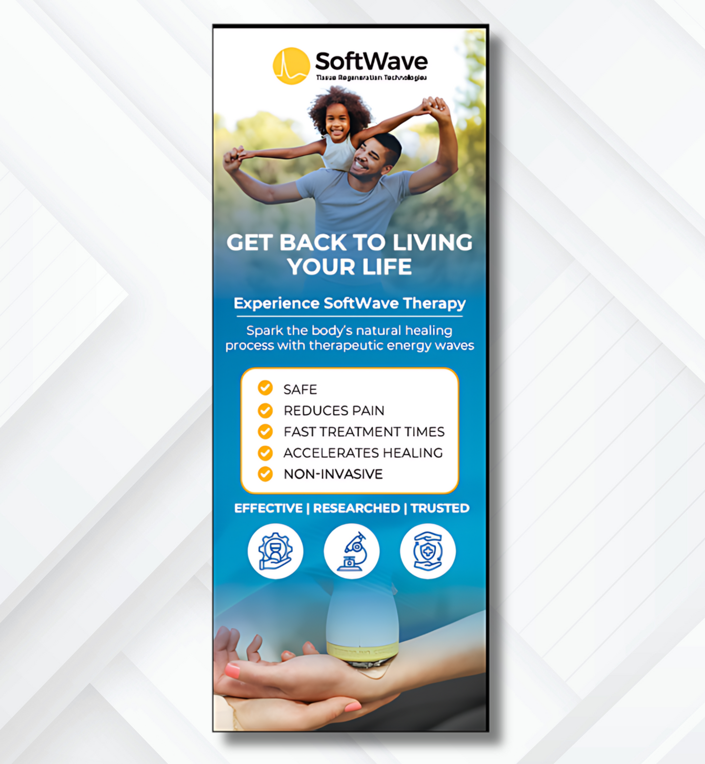 34" x 81" SoftWave Retractable Banner: Get Back to Living Your Life