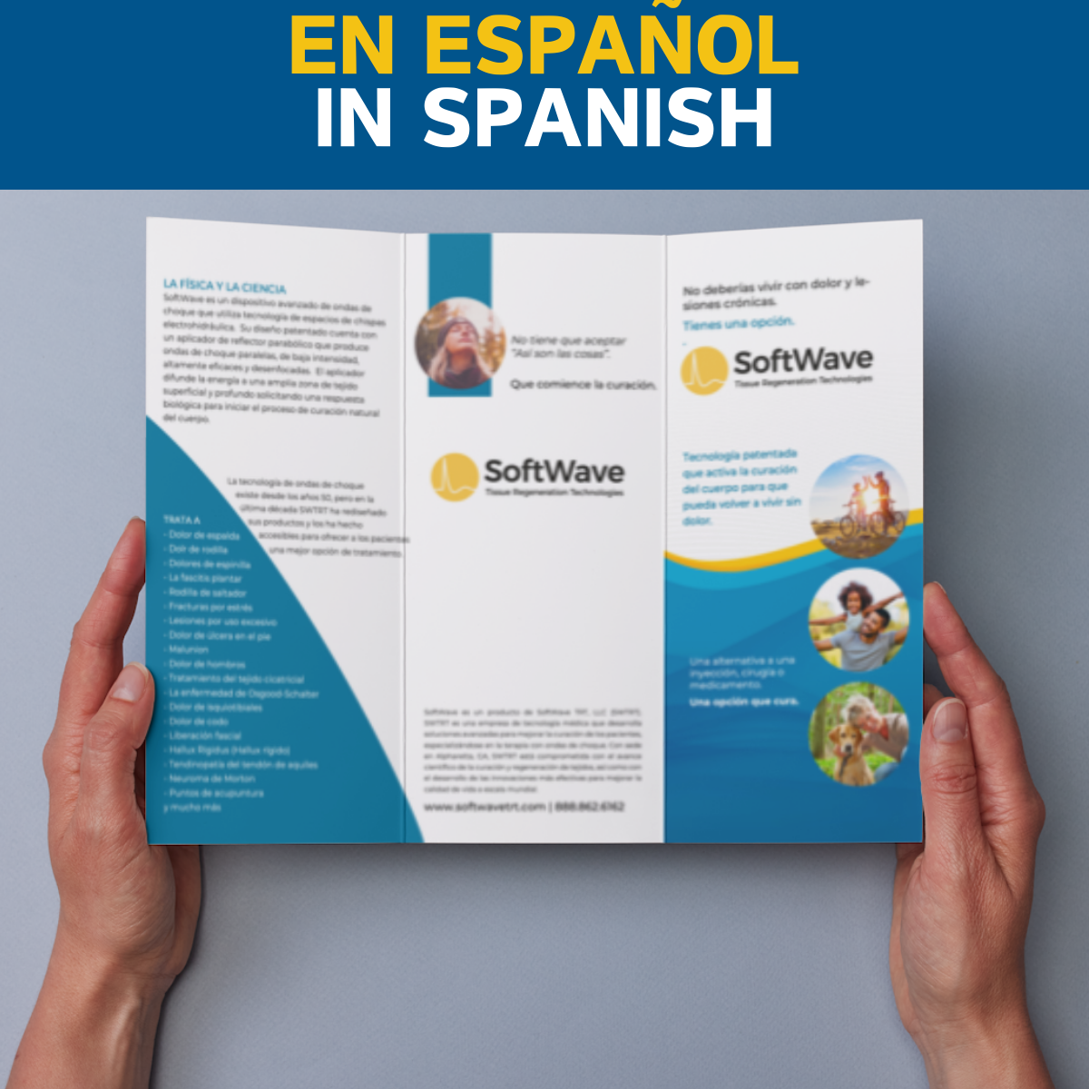 8.5" x 11" Custom Spanish SoftWave Trifold Brochure