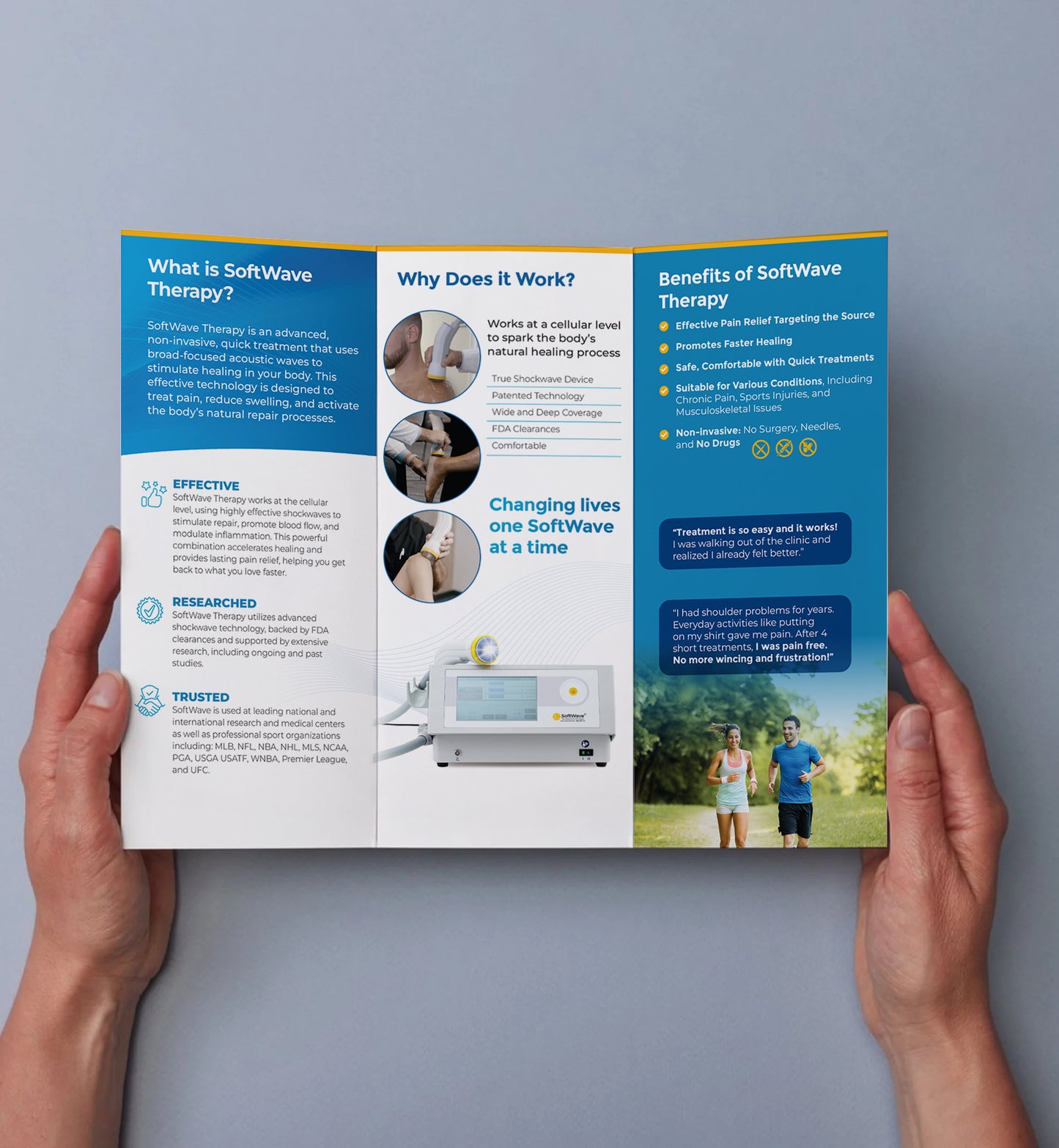 8.5" x 11" Custom Softwave Trifold Brochure: Get Back in the Game