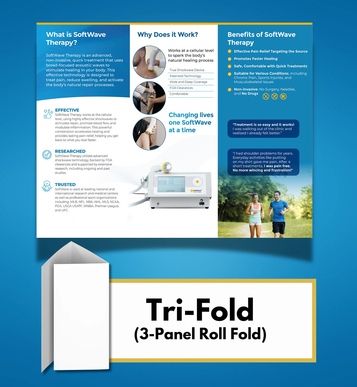 8.5" x 11" Custom Softwave Trifold Brochure: Get Back in the Game