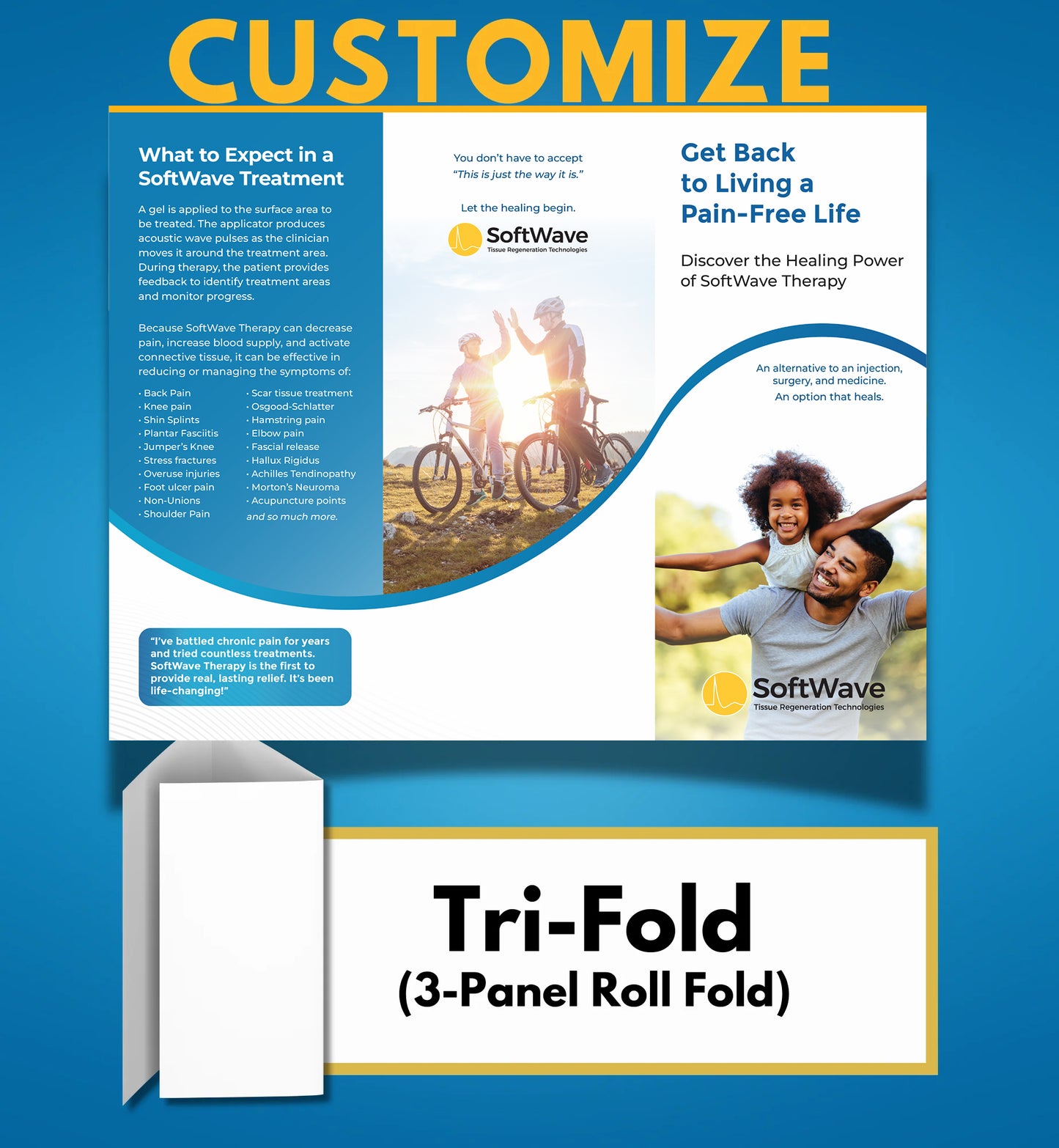 8.5" x 11" Custom Softwave Trifold Brochure: Get Back in the Game