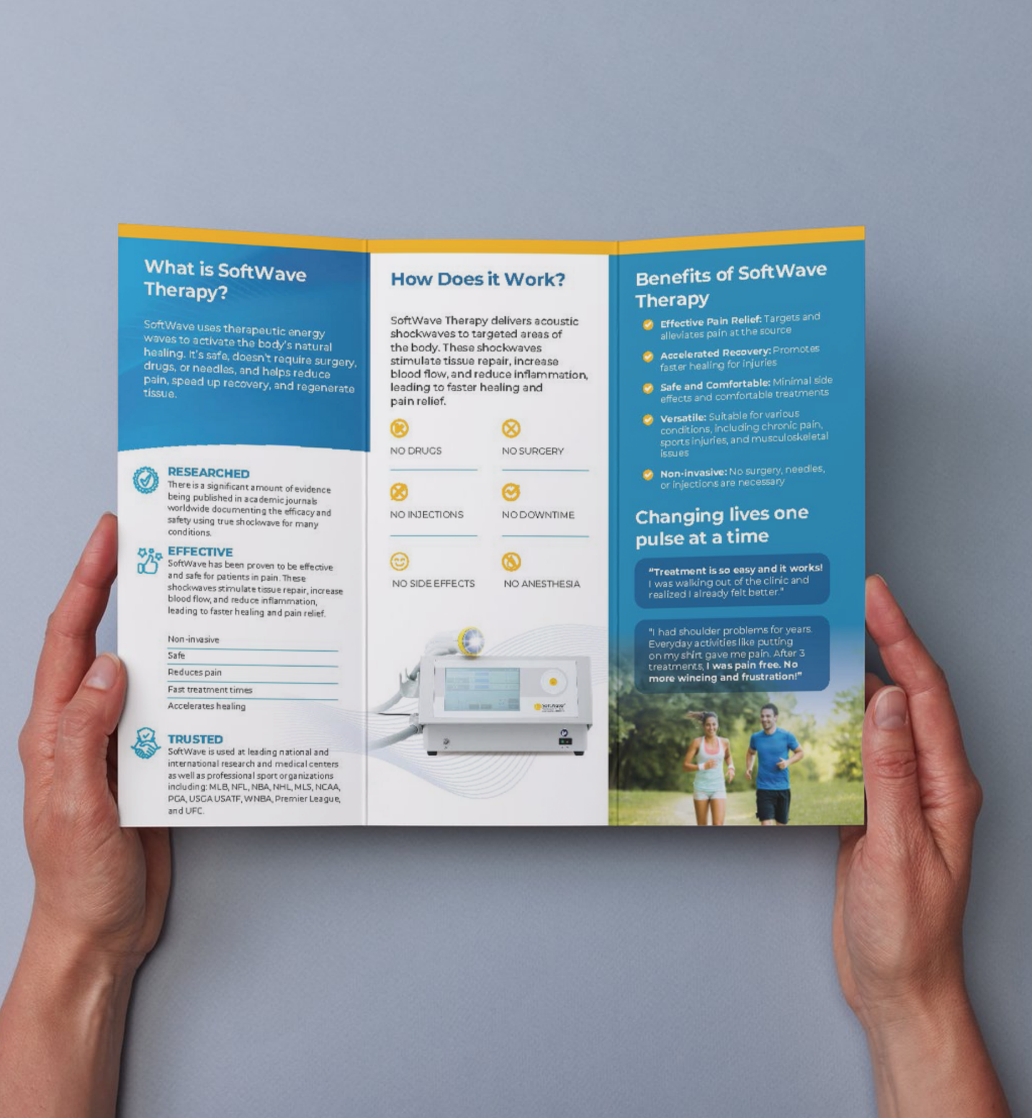 8.5" x 11" SoftWave Trifold Brochure: Get Back to Living - TB01