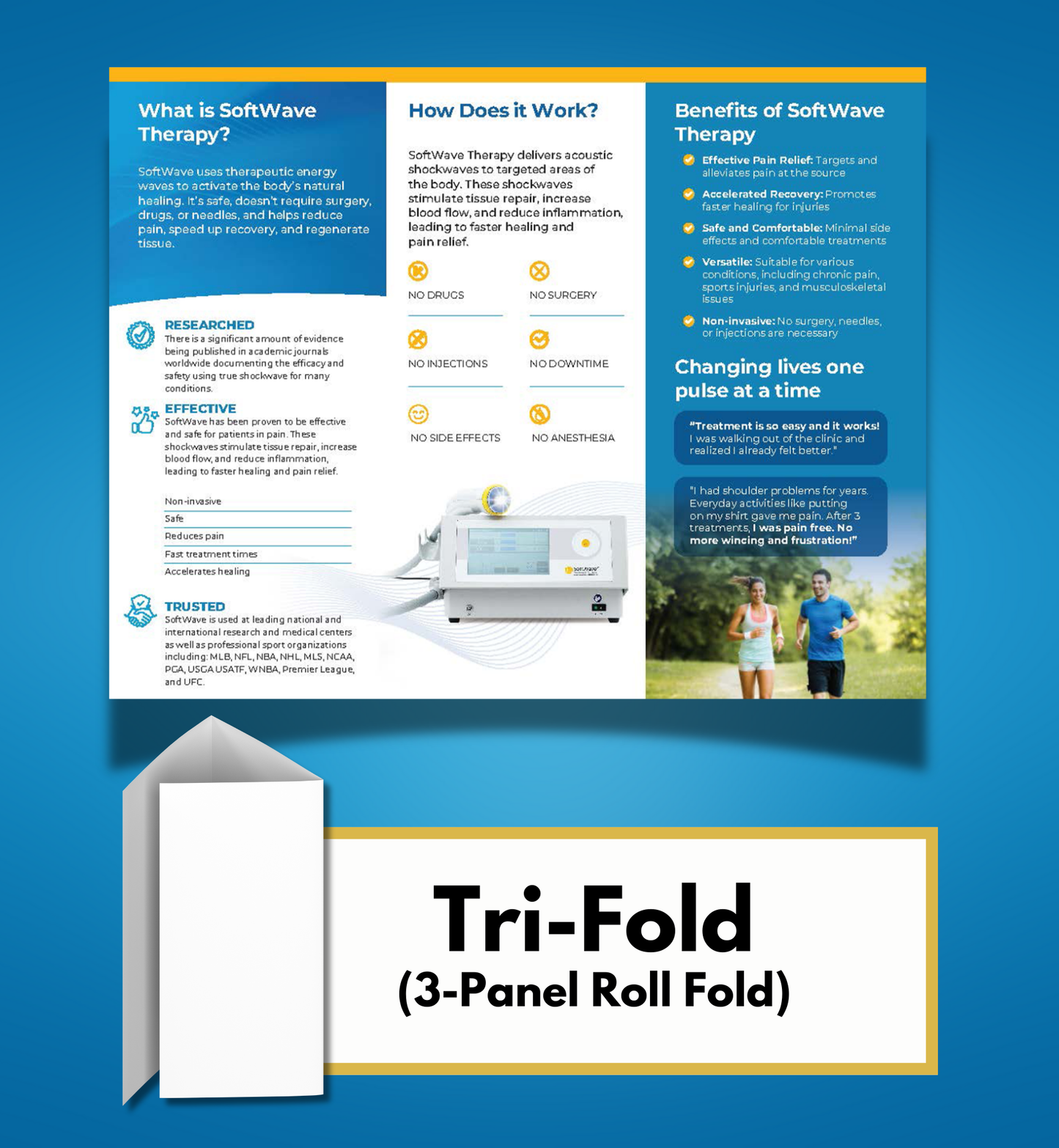8.5" x 11" SoftWave Trifold Brochure: Get Back to Living - TB01