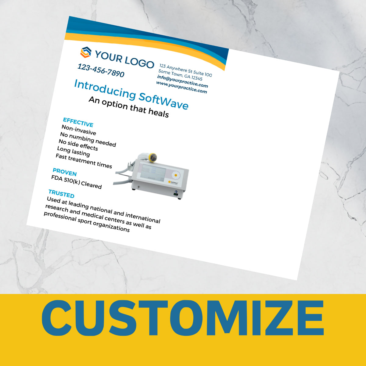 5.5" x 4.25" Introducing Now Offering SoftWave Postcard