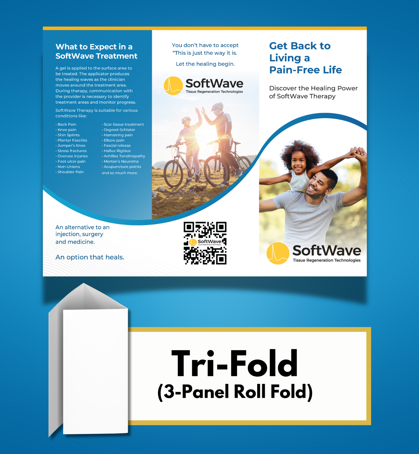 8.5" x 11" SoftWave Trifold Brochure: Get Back to Living - TB01