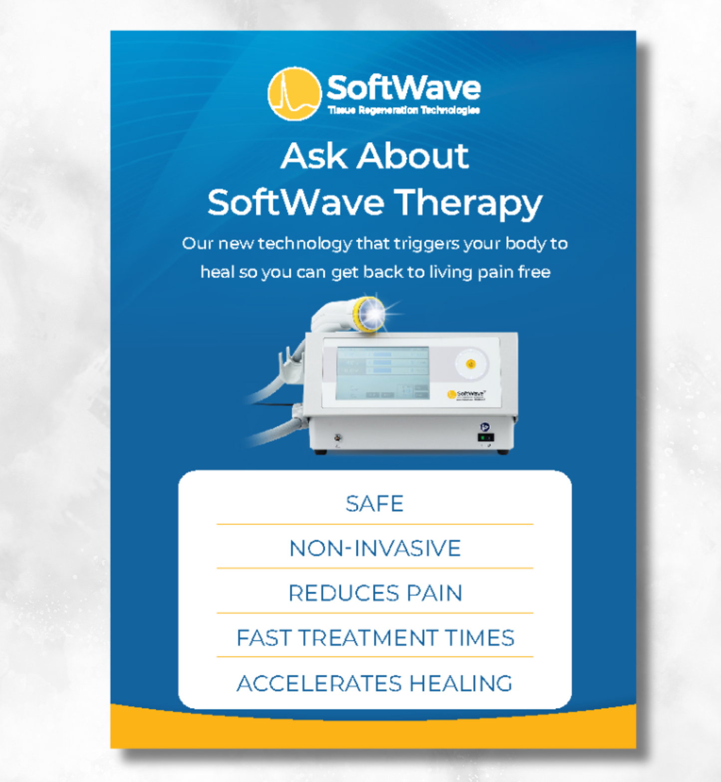 7" x 5" SoftWave Postcard: Ask About SoftWave Technology (Design 1)