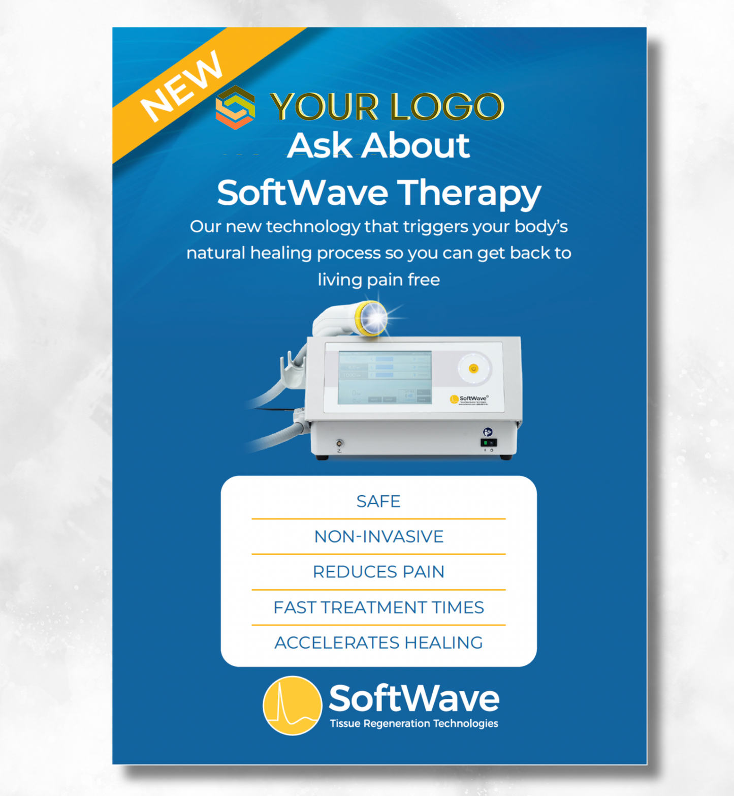 7" x 5" Custom SoftWave Postcard: Ask About SoftWave Technology (Design 2-Customizable)