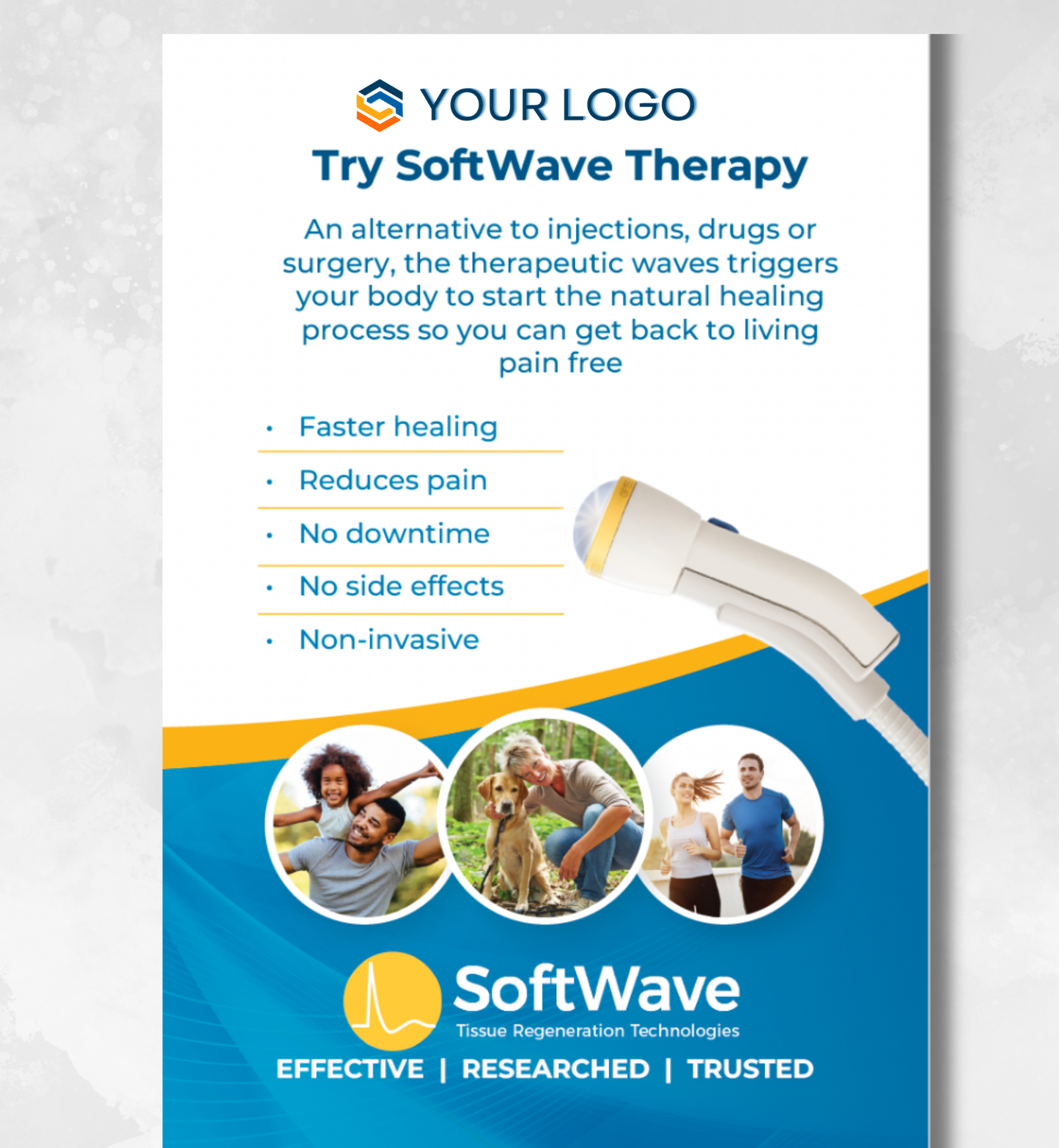 8.5"x 5.5" Custom Postcard: Try SoftWave Therapy (Design 1-Customizable)