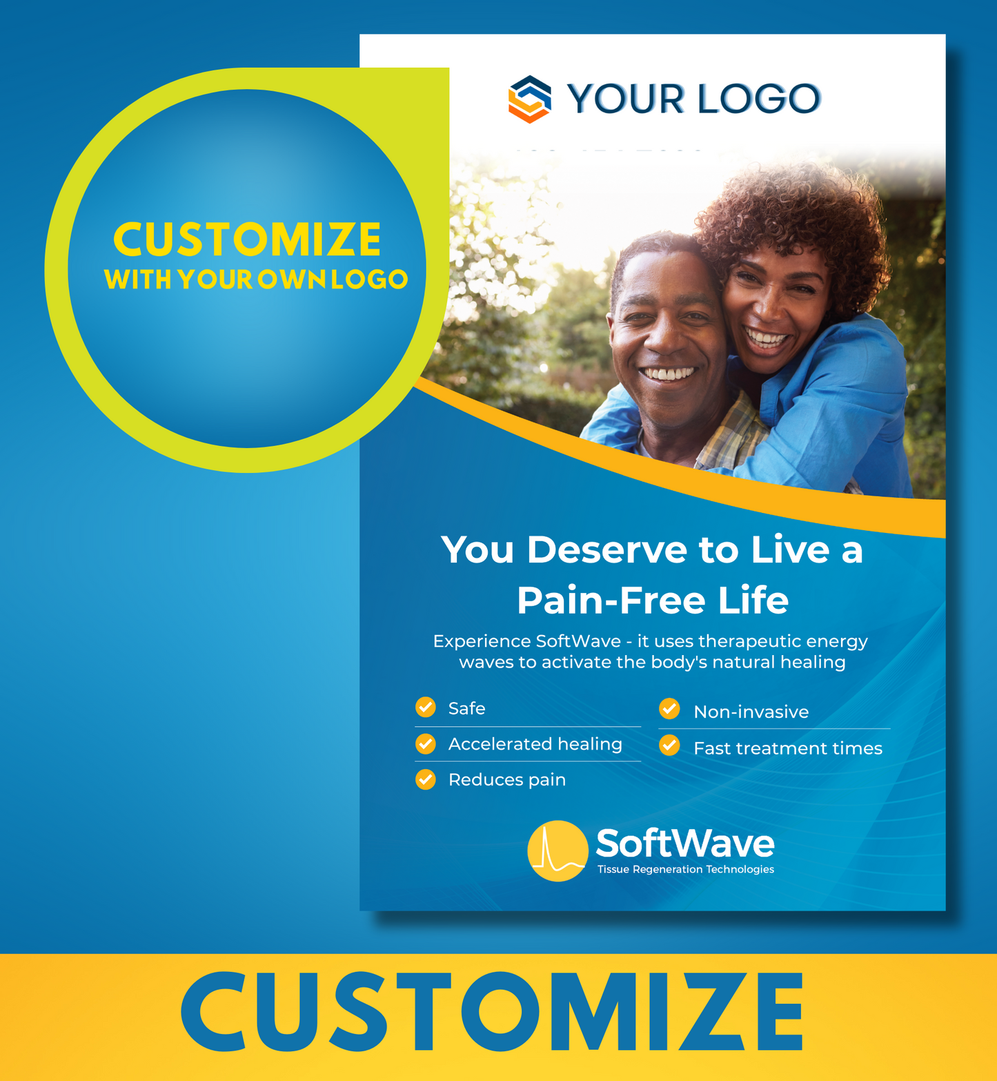 16" x 24" Custom Poster: You Deserve a Pain Free Life (Design 2-Customized)