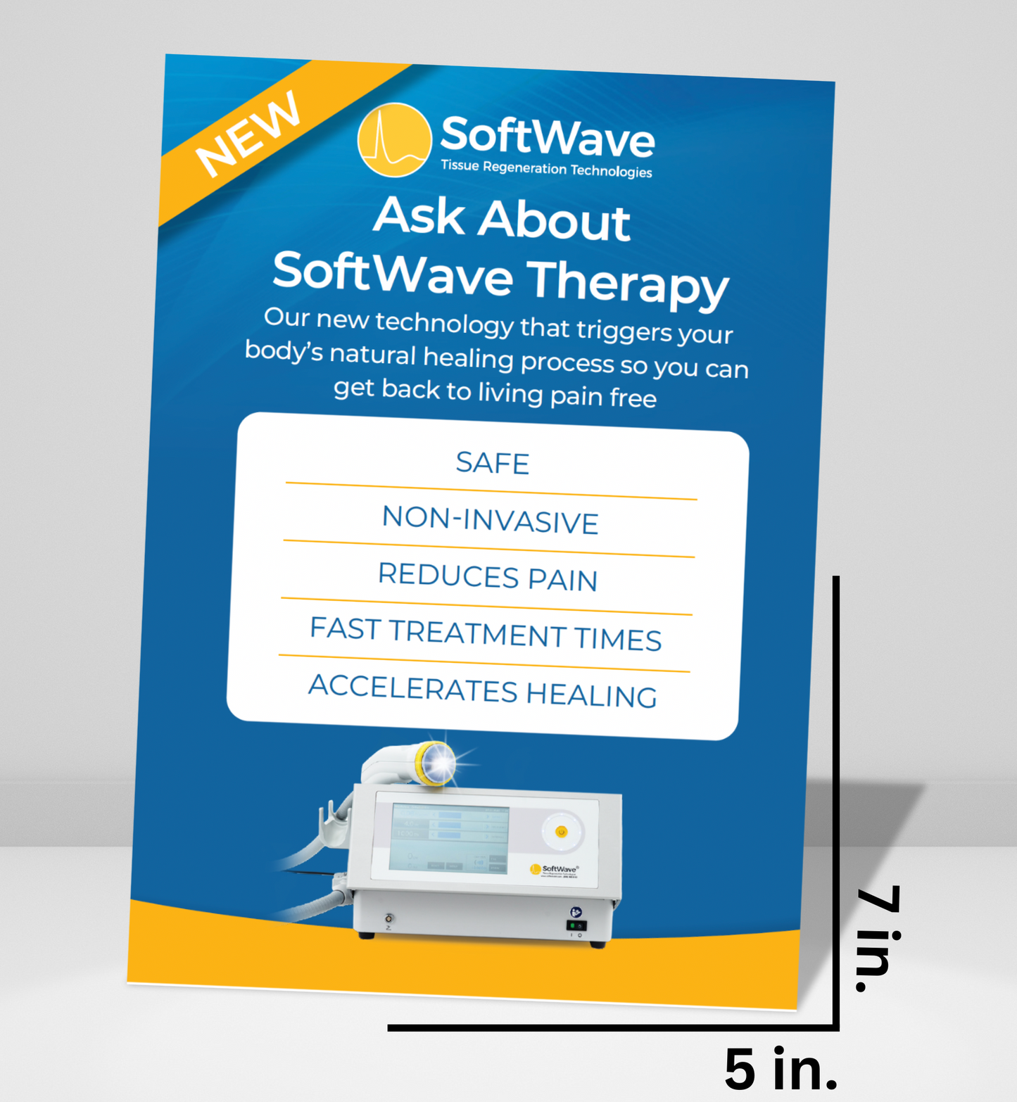 7" x 5" SoftWave Postcard: Ask About SoftWave Technology (Design 2)