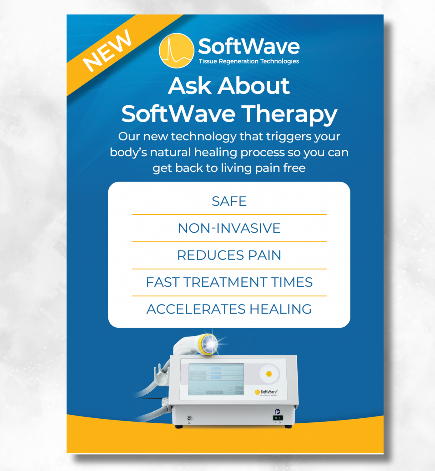 7" x 5" SoftWave Postcard: Ask About SoftWave Technology (Design 2)