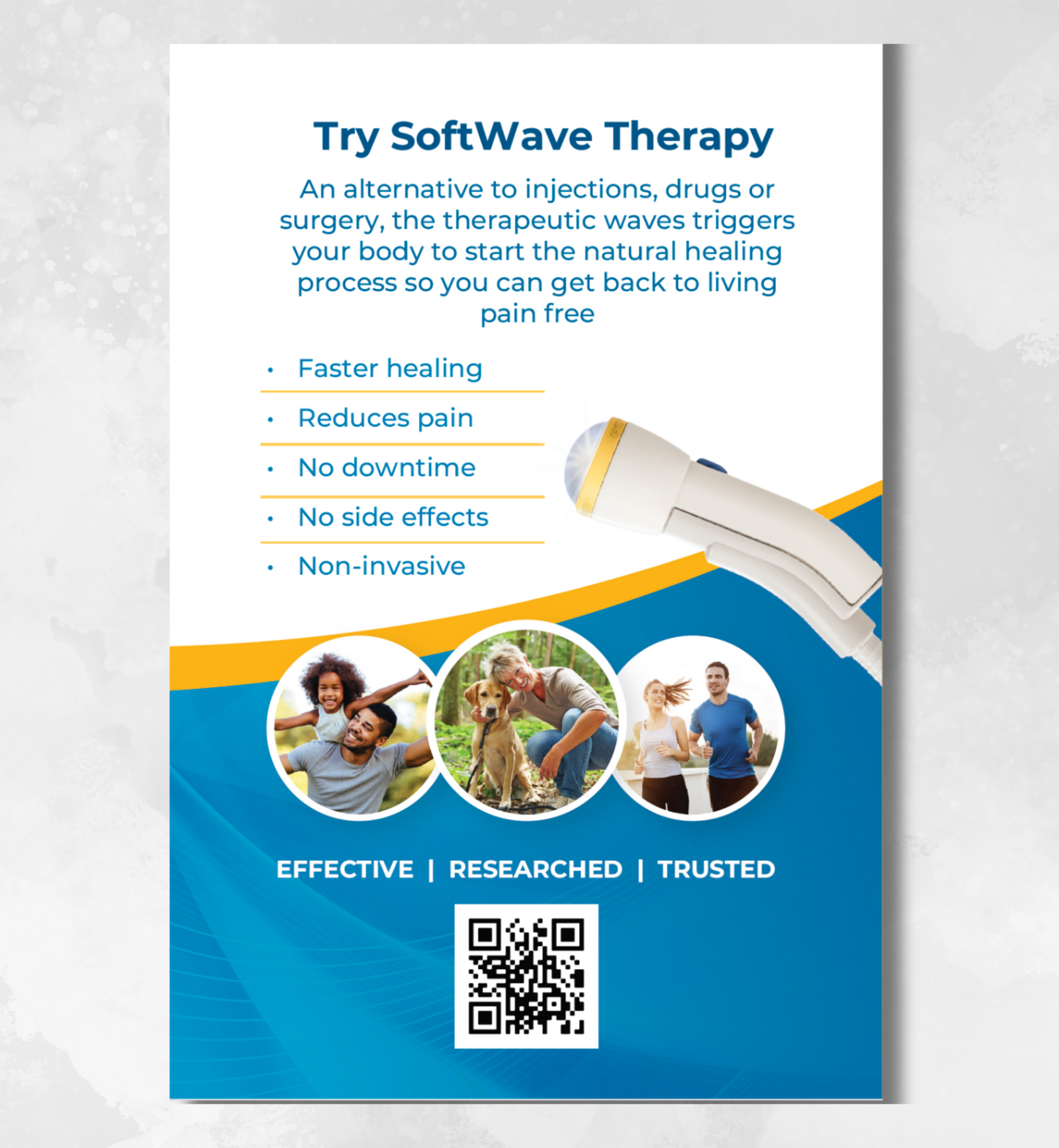 8.5"x 5.5" SoftWave Postcard: Try SoftWave Therapy (Design 2)