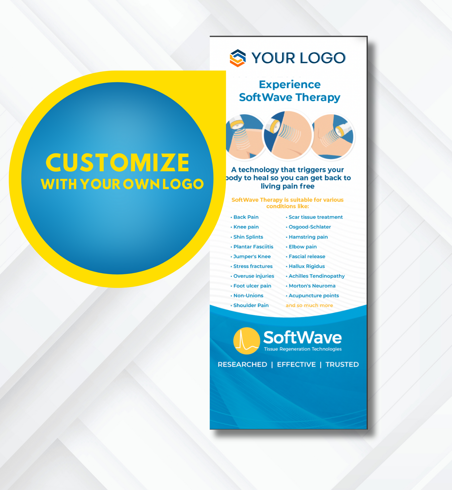 34" x 81" Customizable SoftWave Retractable Banner: Experience Softwave (Design 2)