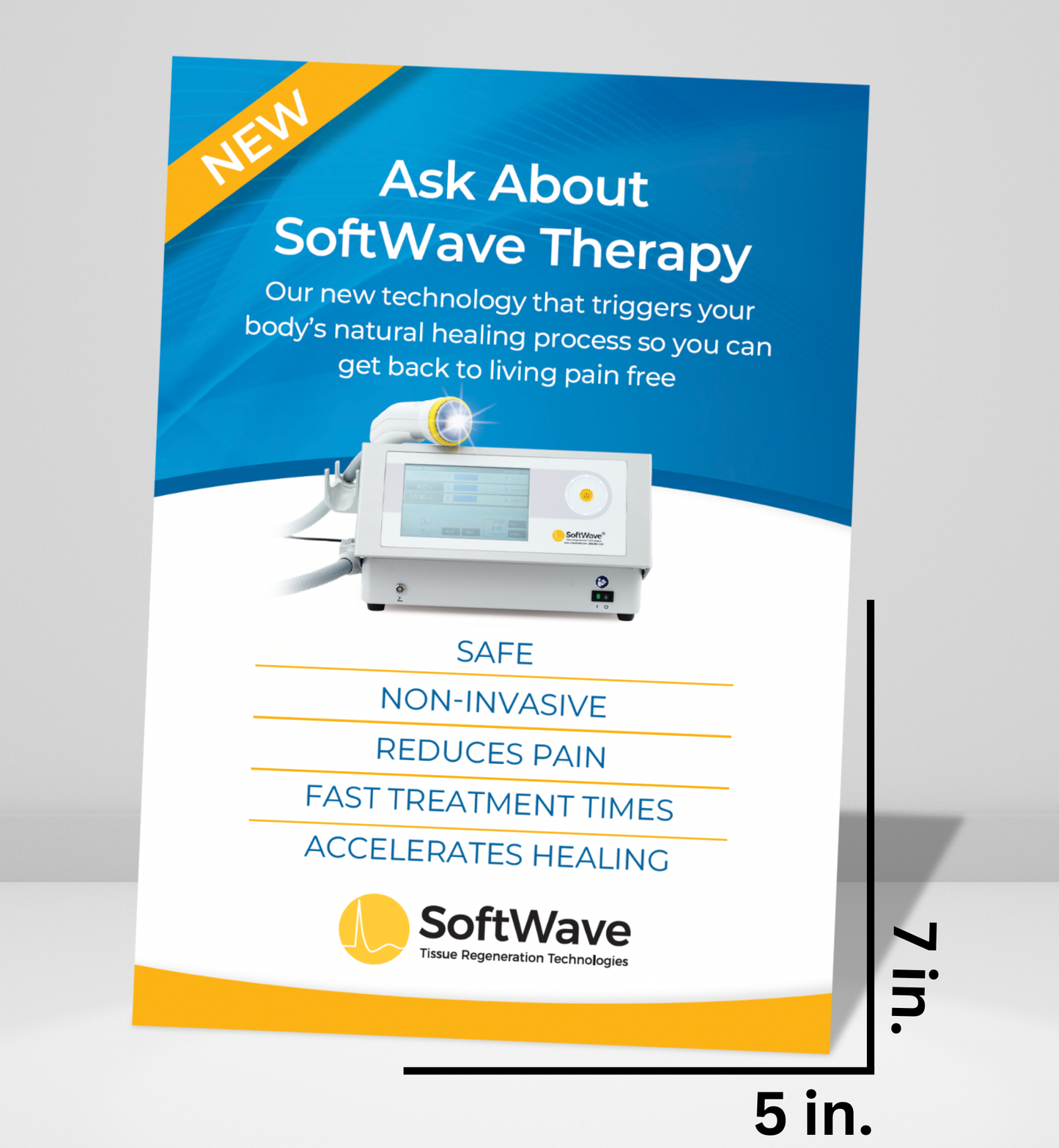 7" x 5" SoftWave Postcard: Ask About SoftWave Technology (Design 4)