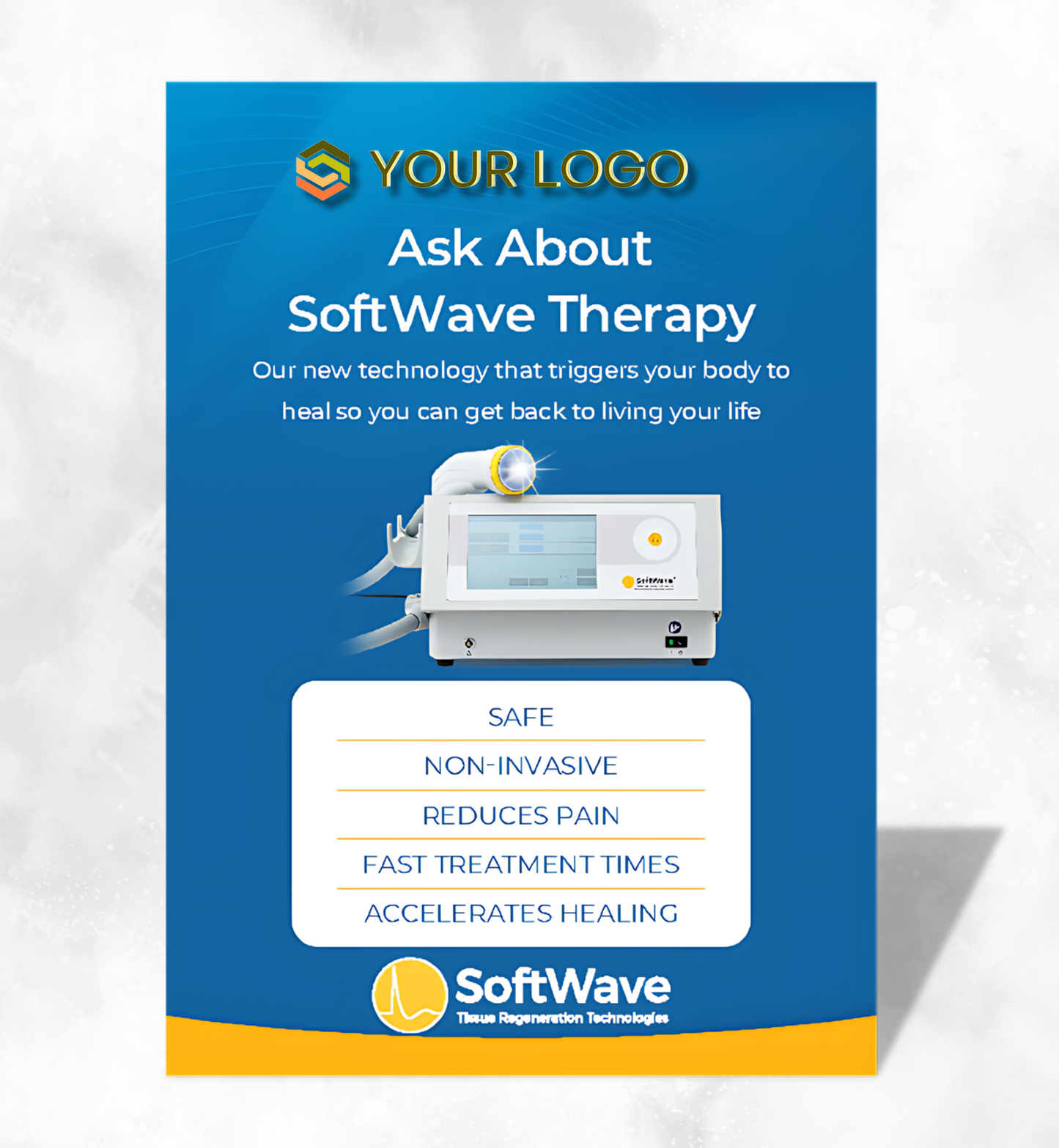 7" x 5" Custom SoftWave Postcard: Ask About SoftWave Technology (Design 5-Customizable)