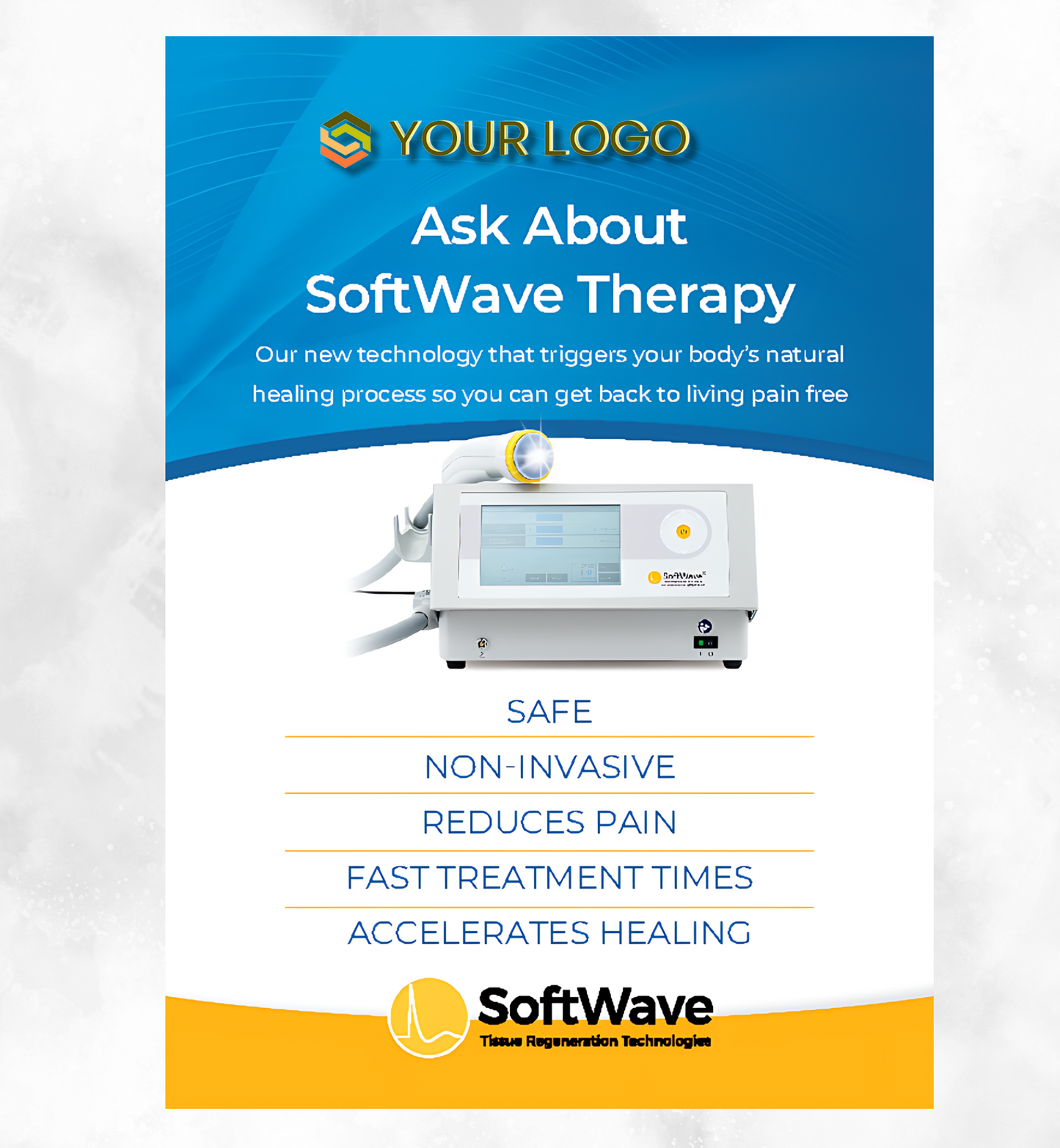 7" x 5" Custom SoftWave Postcard: Ask About SoftWave Technology (Design 7-Customizable)