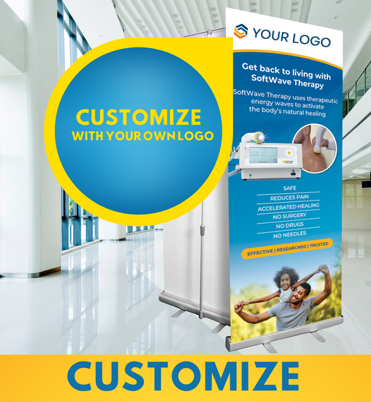 34" x 81" Customizable SoftWave Retractable Banner: Get Back to Living (Design 1)