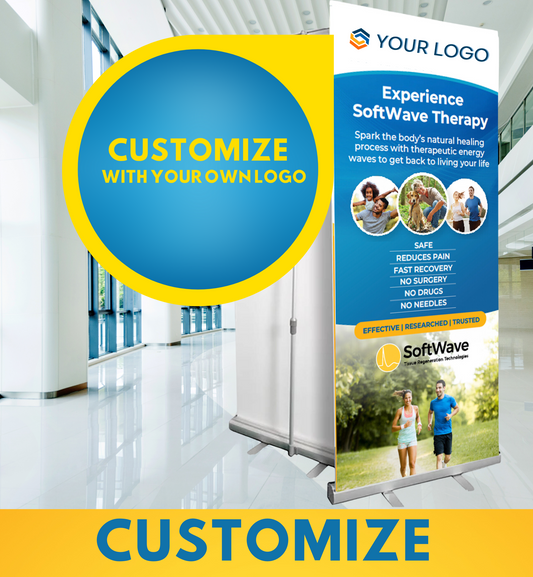 34" x 81" Customizable SoftWave Retractable Banner: Experience SoftWave (Design 3)