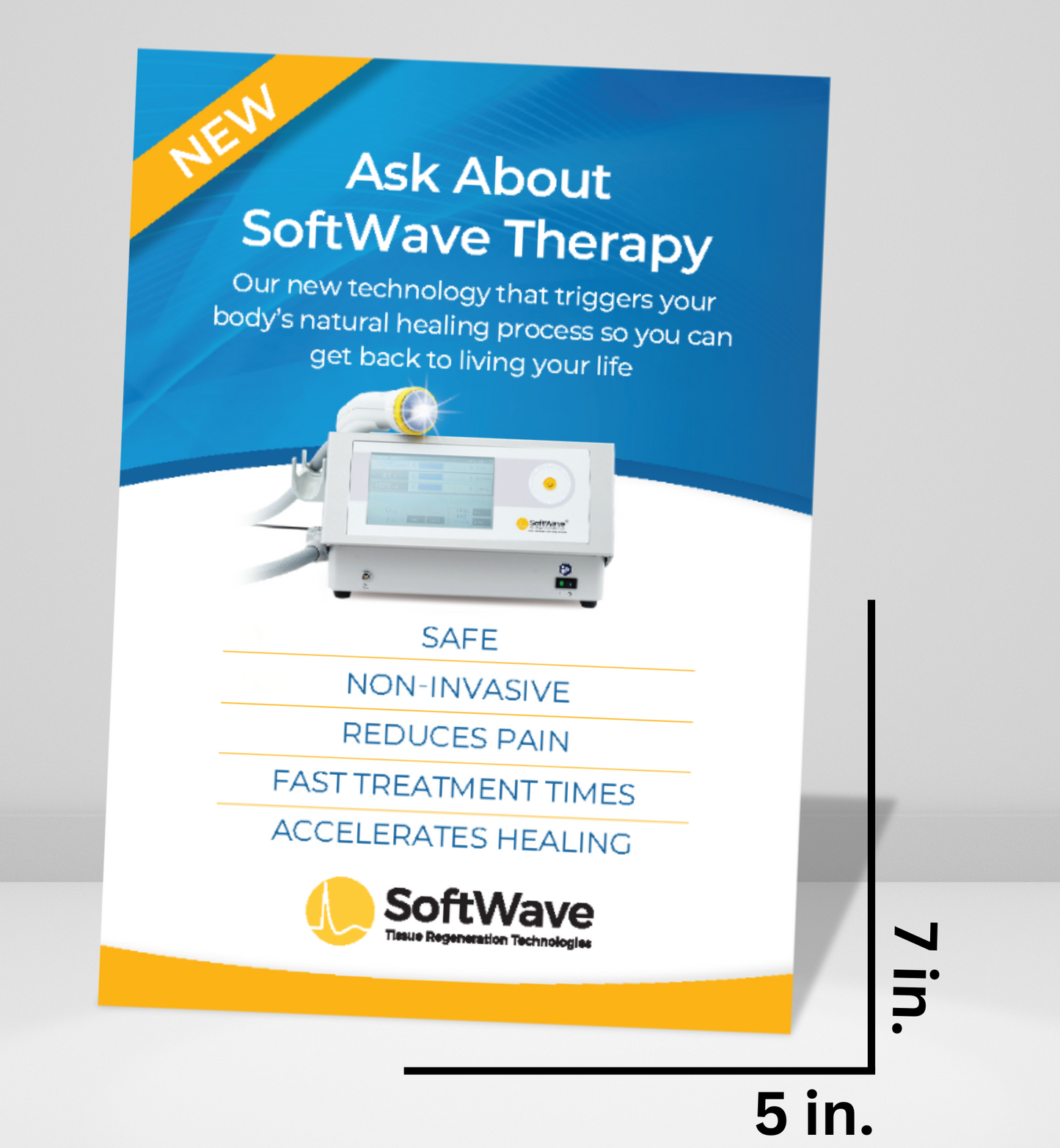 7" x 5" SoftWave Postcard: Ask About SoftWave Technology (Design 8)