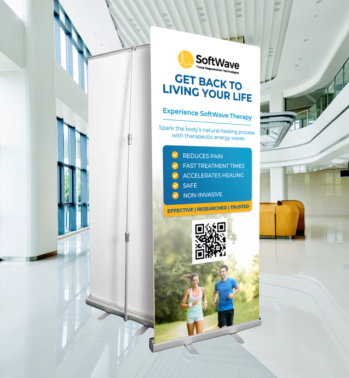 34" x 81" SoftWave Retractable Banner: Get Back to Living Your Life