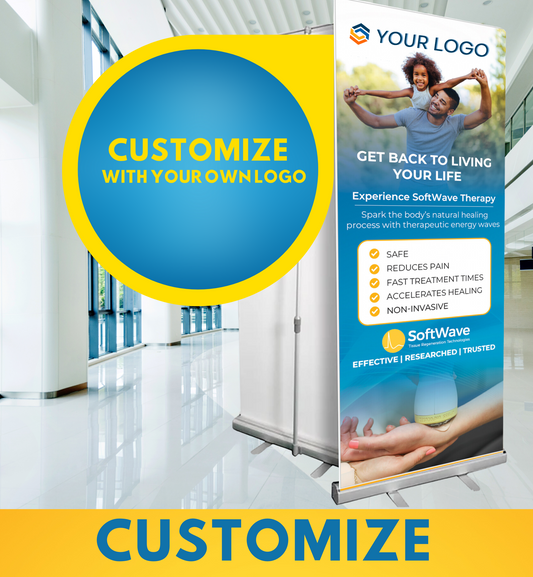 34" x 81" Customizable SoftWave Retractable Banner: Get Back to Living (Design 2)