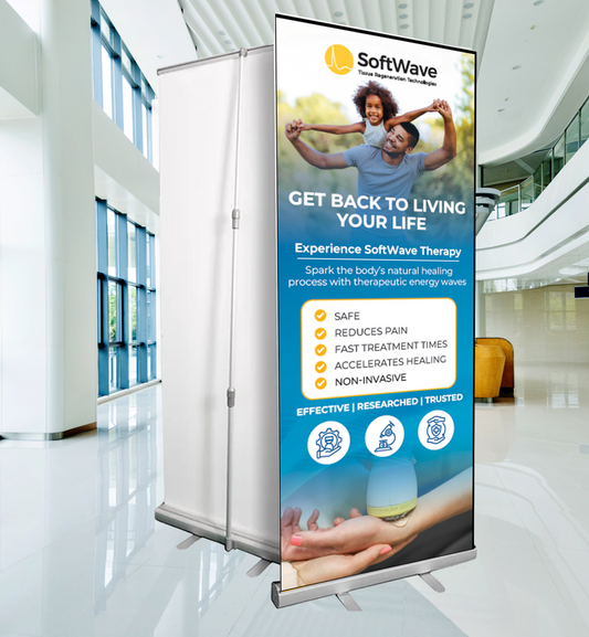 34" x 81" SoftWave Retractable Banner: Get Back to Living (Design 2)