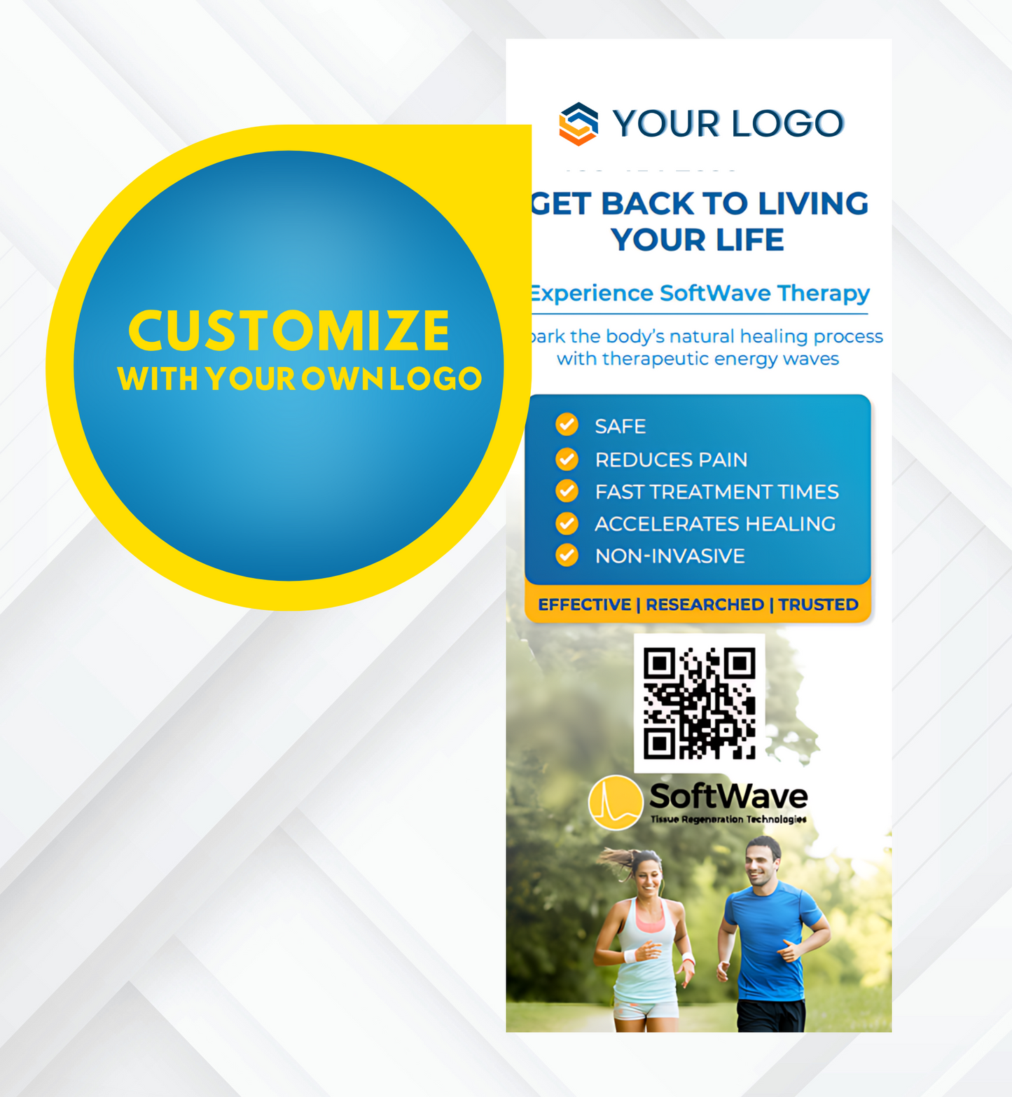 34" x 81" Customizable SoftWave Retractable Banner: Get Back to Living Your Life